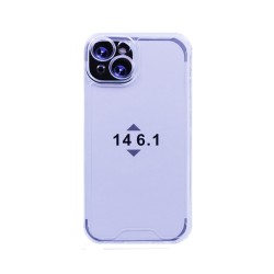 Capa de Silicone Dura con Marco de Cámara para Apple iPhone 14 Transparente  Capa de Silicone Dura con Marco de Cámara para Apple iPhone 14 Transparente